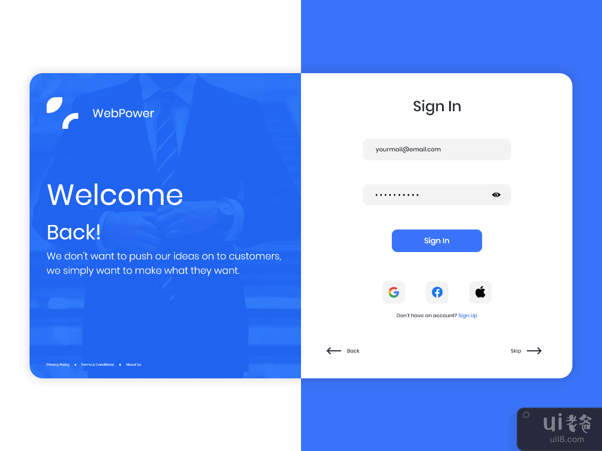 sign in-sign up page