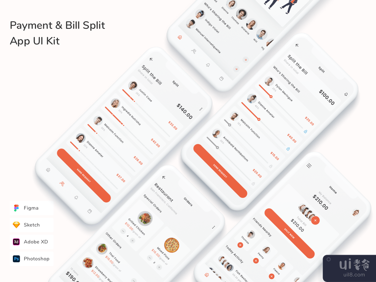 Payment & Bill Split App UI Kit