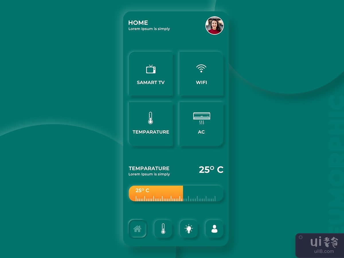 智能家居新拟态应用程序设计(Smart home Neumorphism app design)插图1
