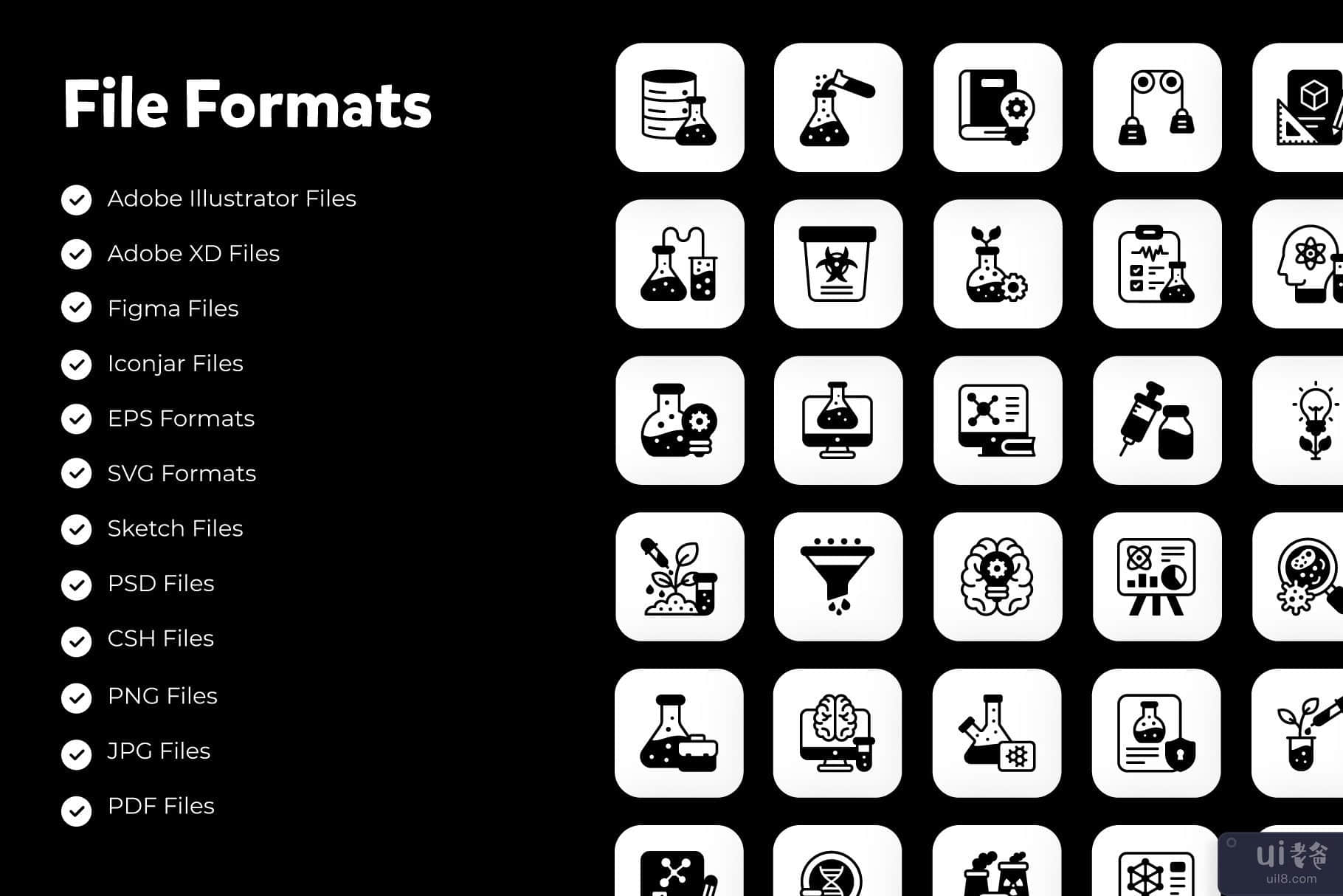 76 个科学和技术字形图标(76 Science And Technology Glyph Icons)插图1