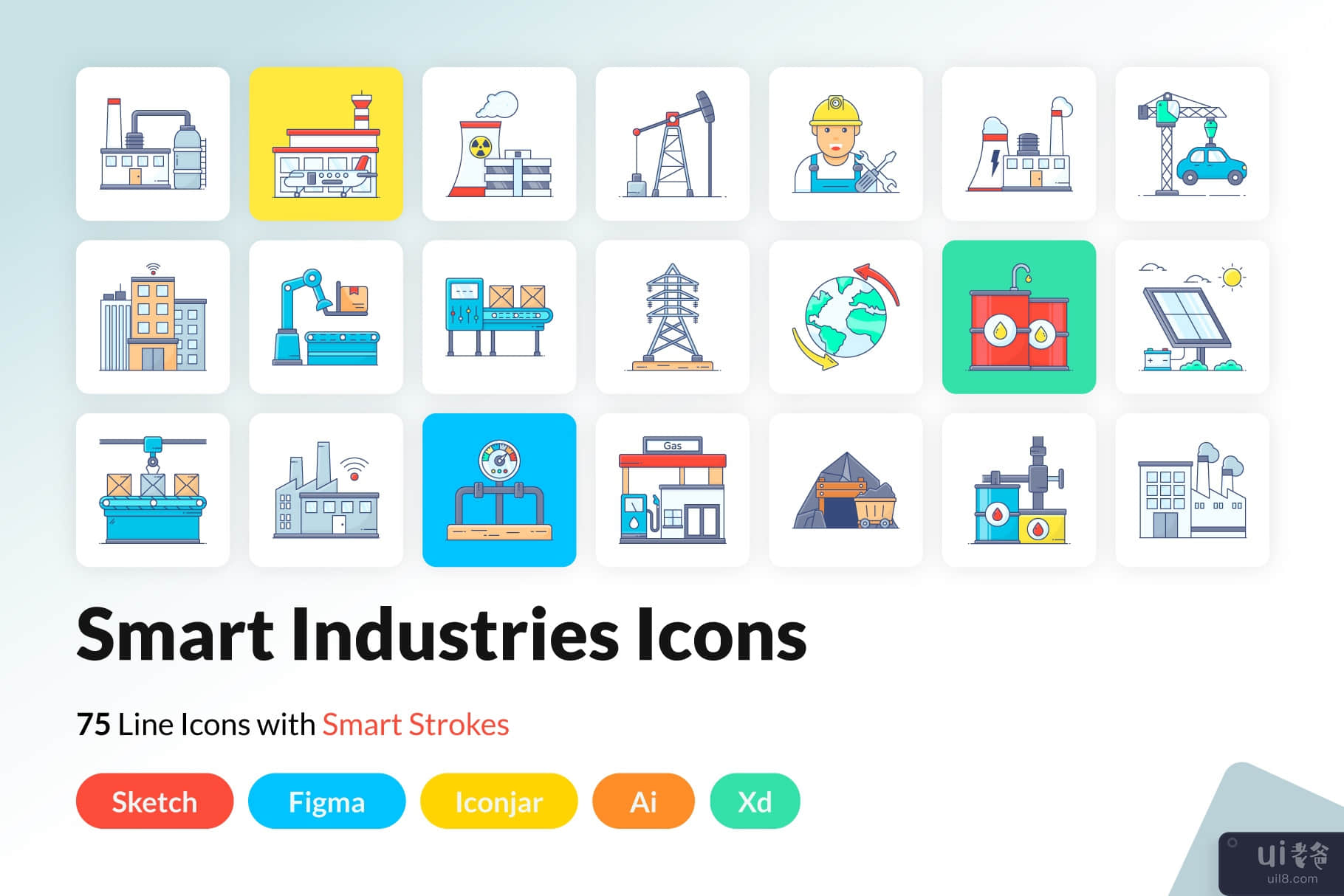 工业和制造图标(Industrial and Manufacturing Icons)插图