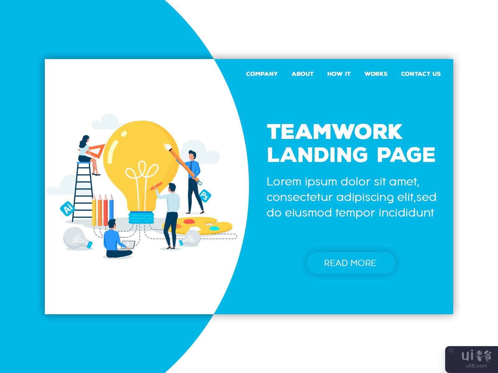 团队合作登陆页面(Teamwork Landing Page)插图