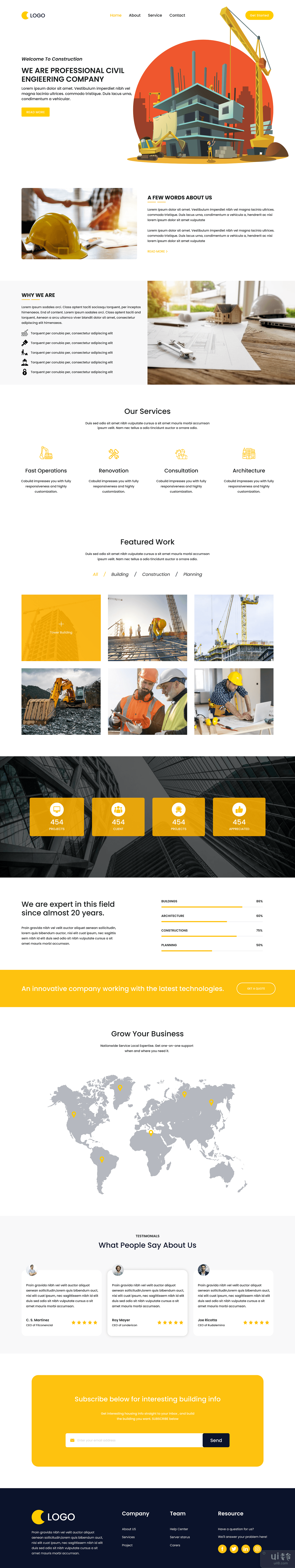 建筑和建筑服务登陆页面(Construction and Architecture Service Landing Page)插图1