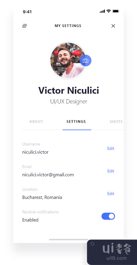 用户个人资料界面(User Profile UI)插图2