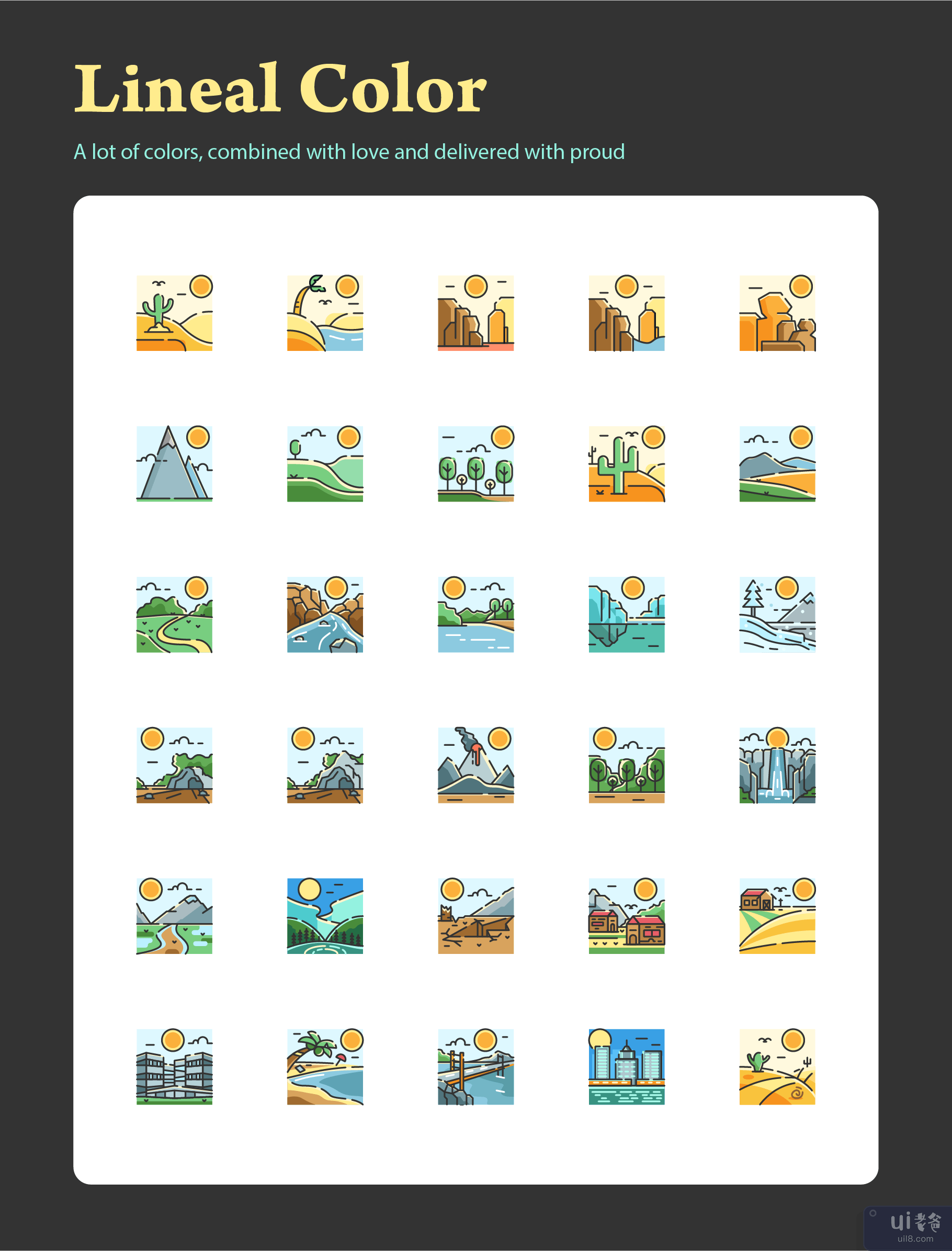 景观自然图标集(Landscape Nature Icon Set)插图1