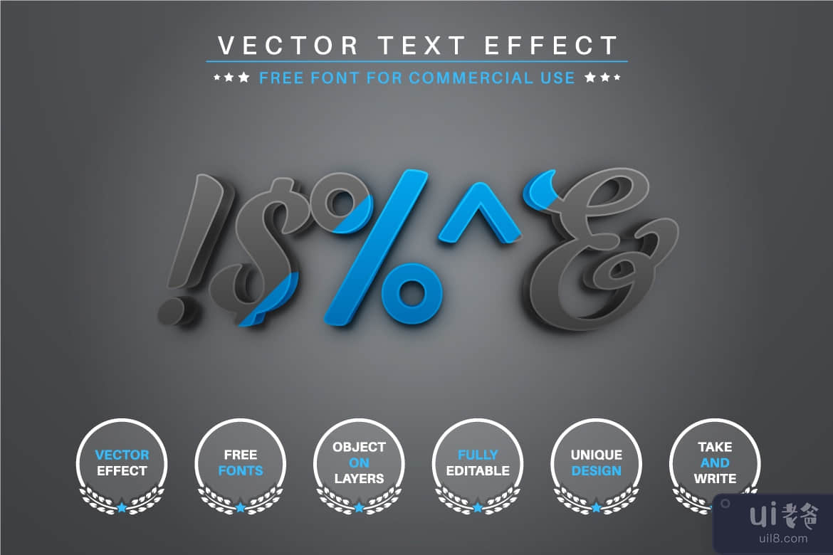 双色 - 可编辑的文字效果，字体样式(Double Color - Editable Text Effect, Font Style)插图1