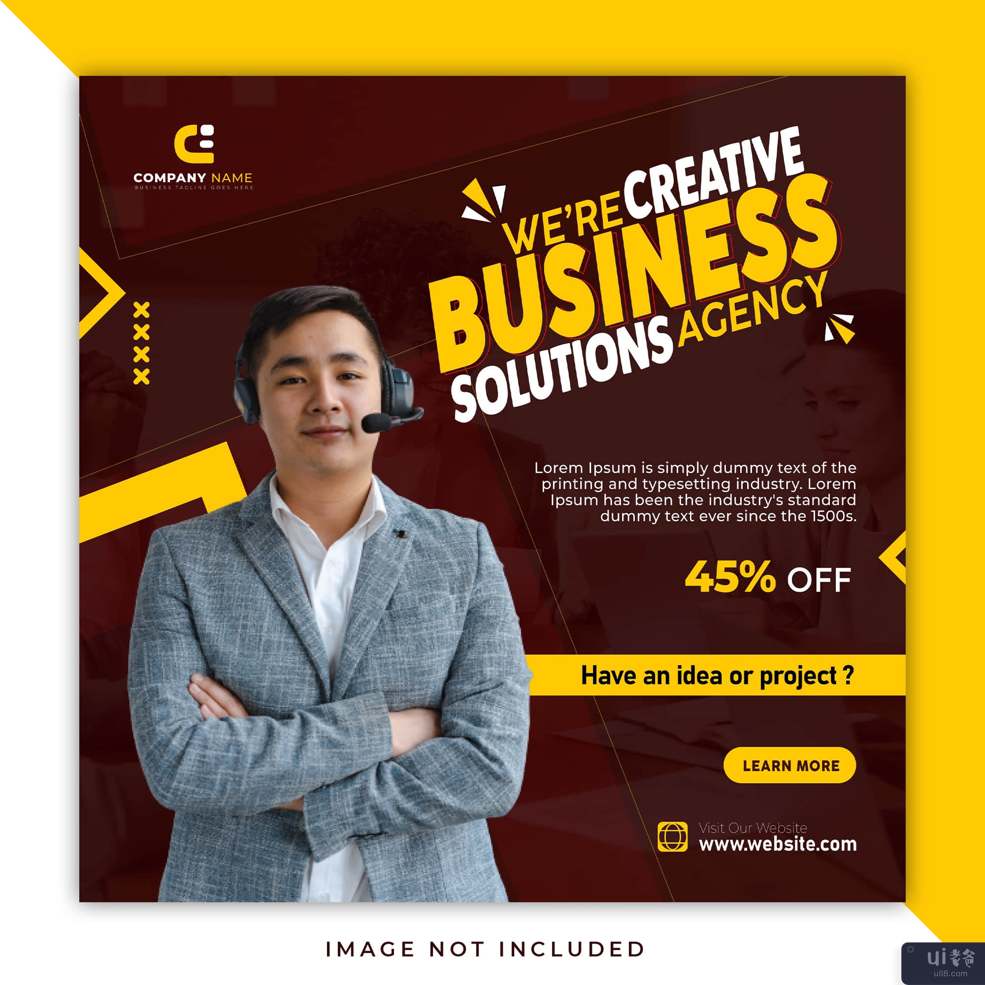 创意商业解决方案代理和促销社交媒体模板(Creative business solution agency and promotional social media template)插图