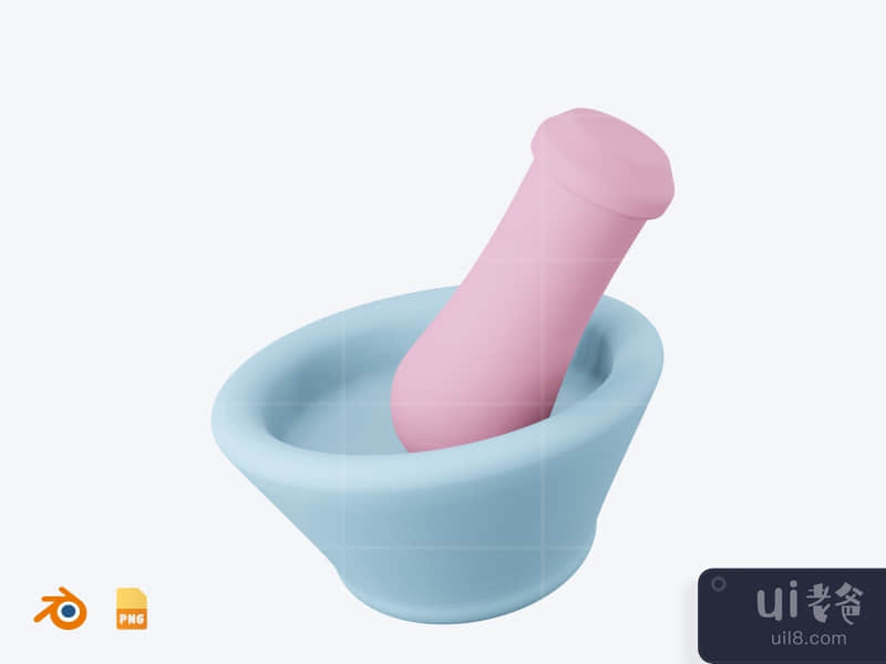Mortar and Pestle - 3D Medical Health icon pack