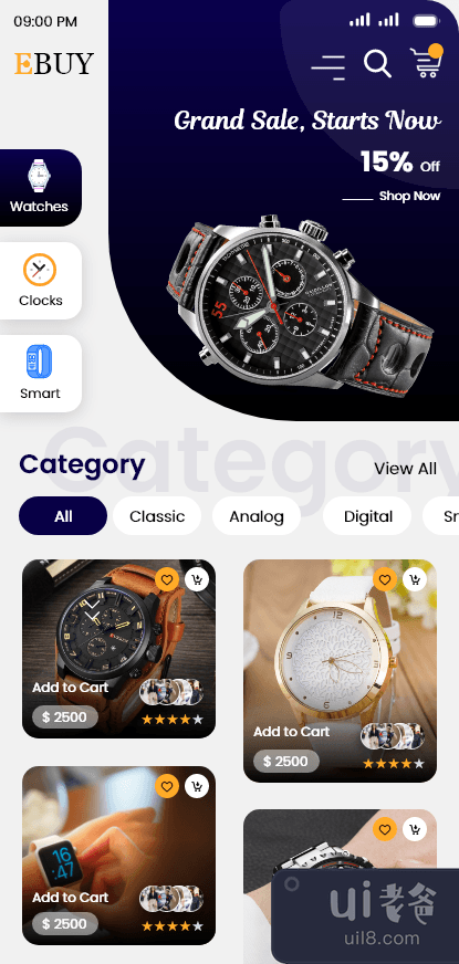 观看在线购物商店移动应用模型设计(Watch Online Shopping Store Mobile App Mockup Design)插图11