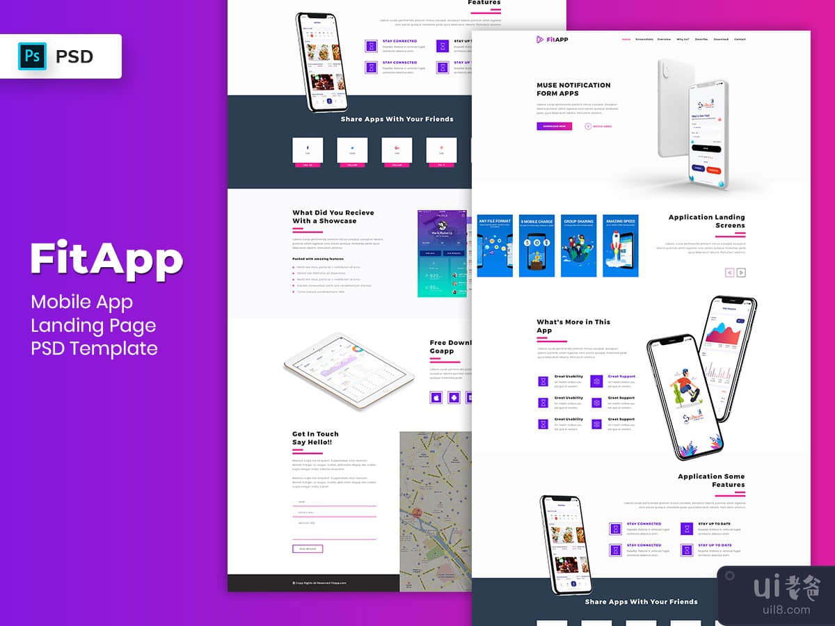 Mobile App Landing Page PSD Template-05