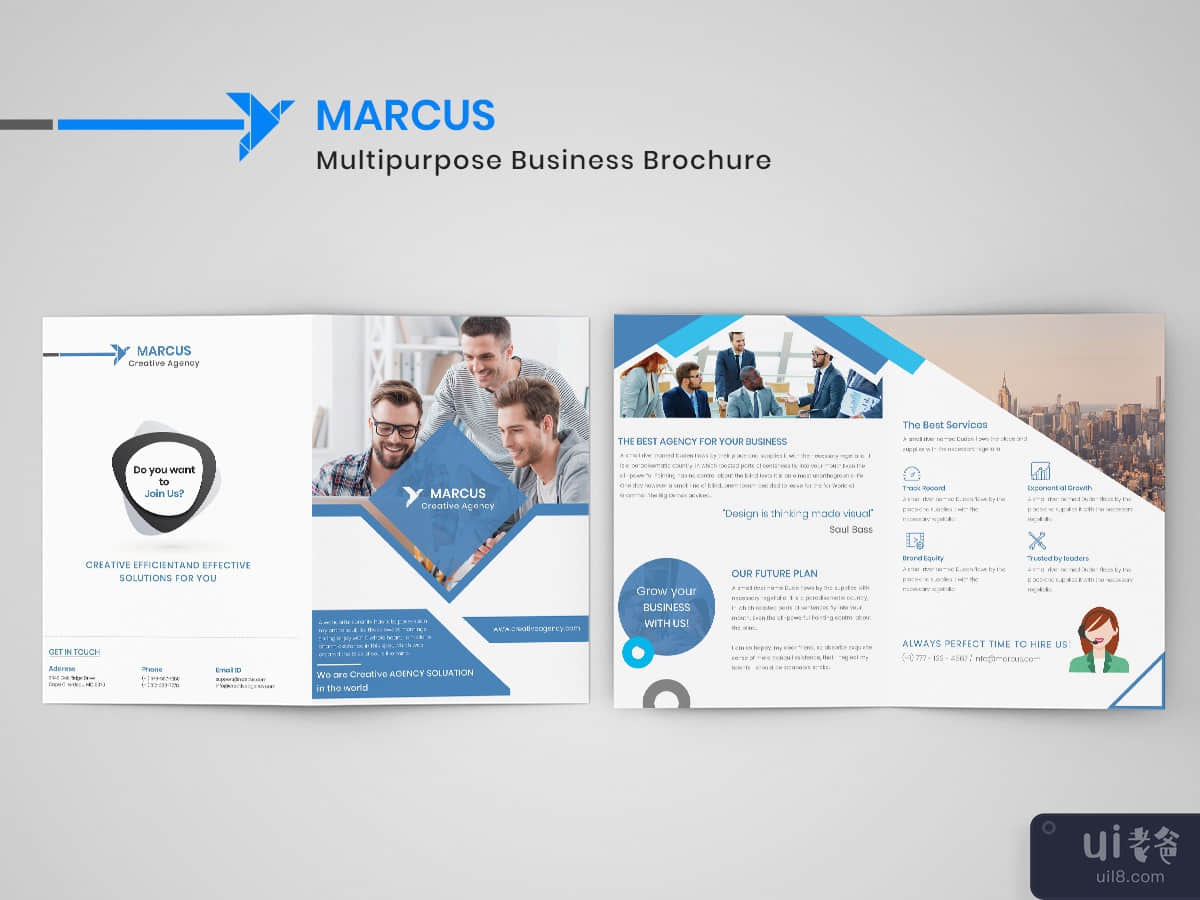 Multipurpose Business Bifold Brochure Template