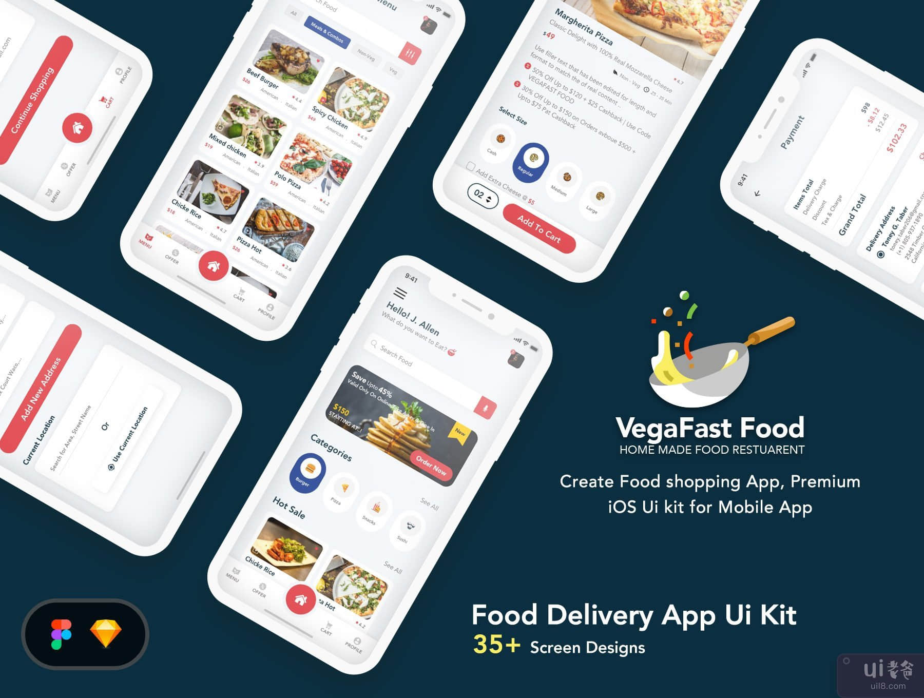 Vega - 送餐移动应用程序 UI(Vega - Food Delivery Mobile App UI)插图7