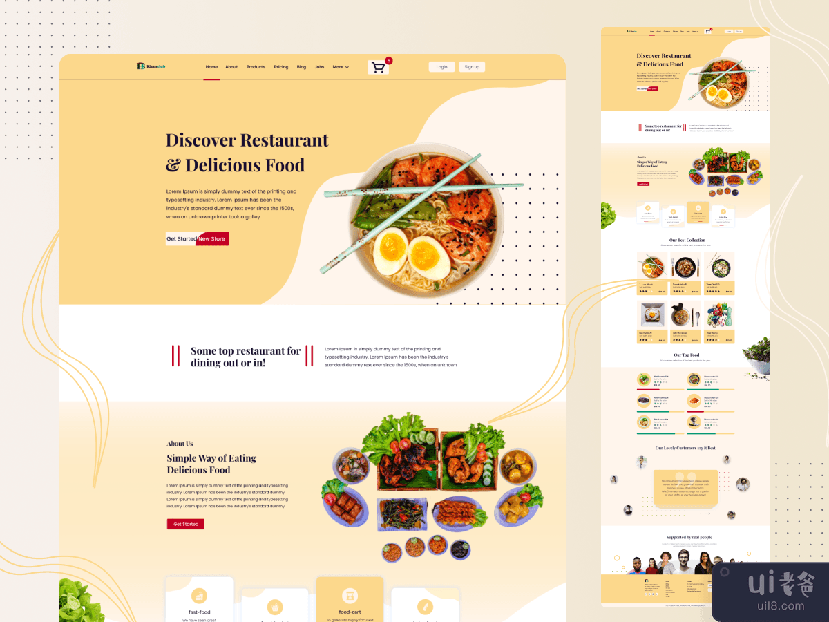 天然食品餐厅-登陆页面(Natural Foods Restaurant-Landing Page)插图