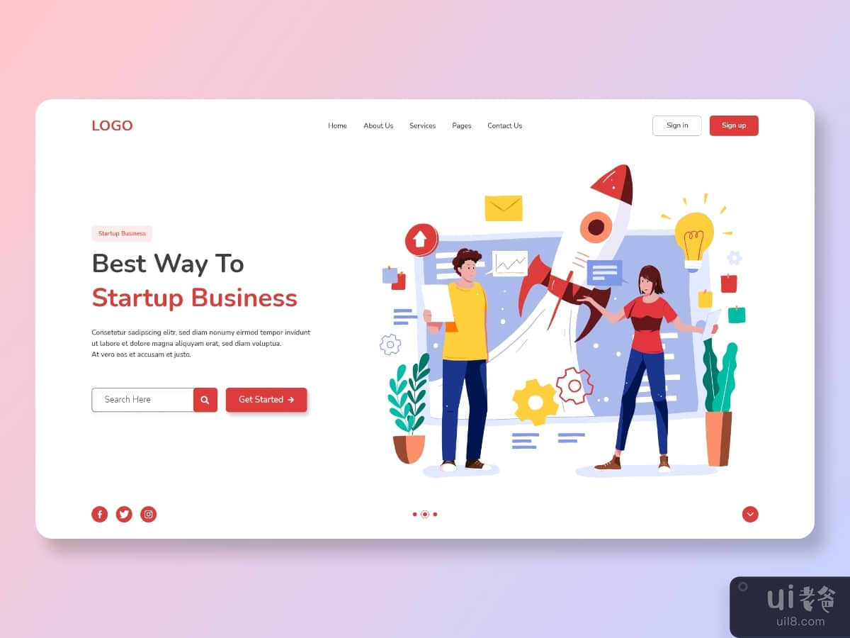 Business startup Website Hero Header