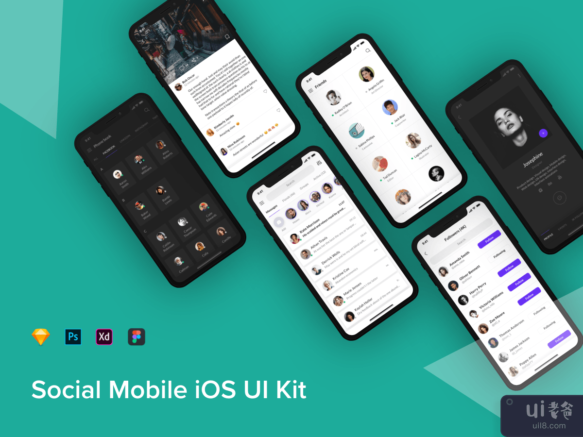 社交移动 iOS UI 工具包(Social Mobile iOS UI Kit)插图