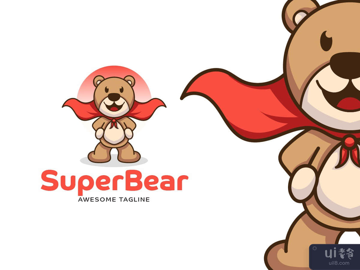 Super Bear Mascot Logo 