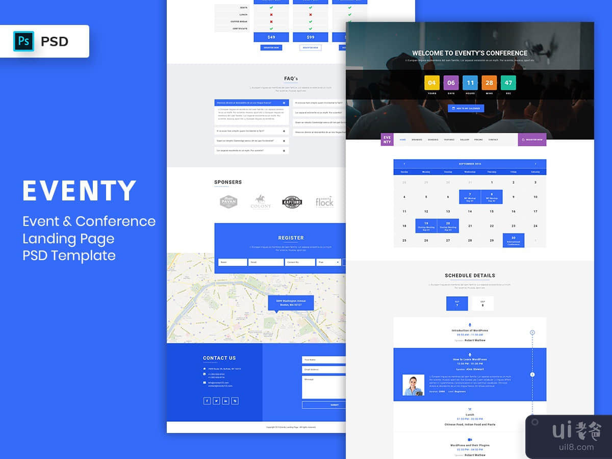 Event & Conference Landing Page PSD Template-03