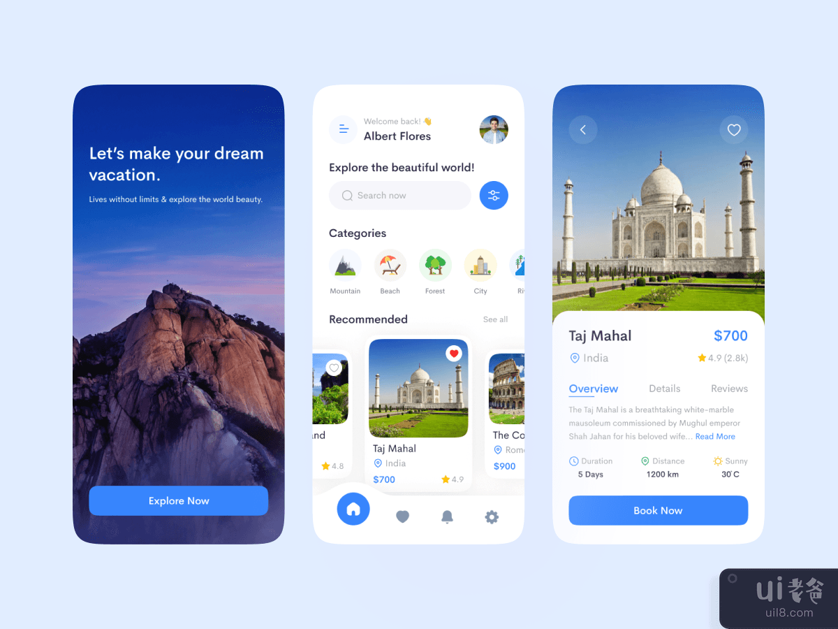 Travel Mobile App - iOS UI 套件(Travel Mobile App - iOS UI Kit)插图3