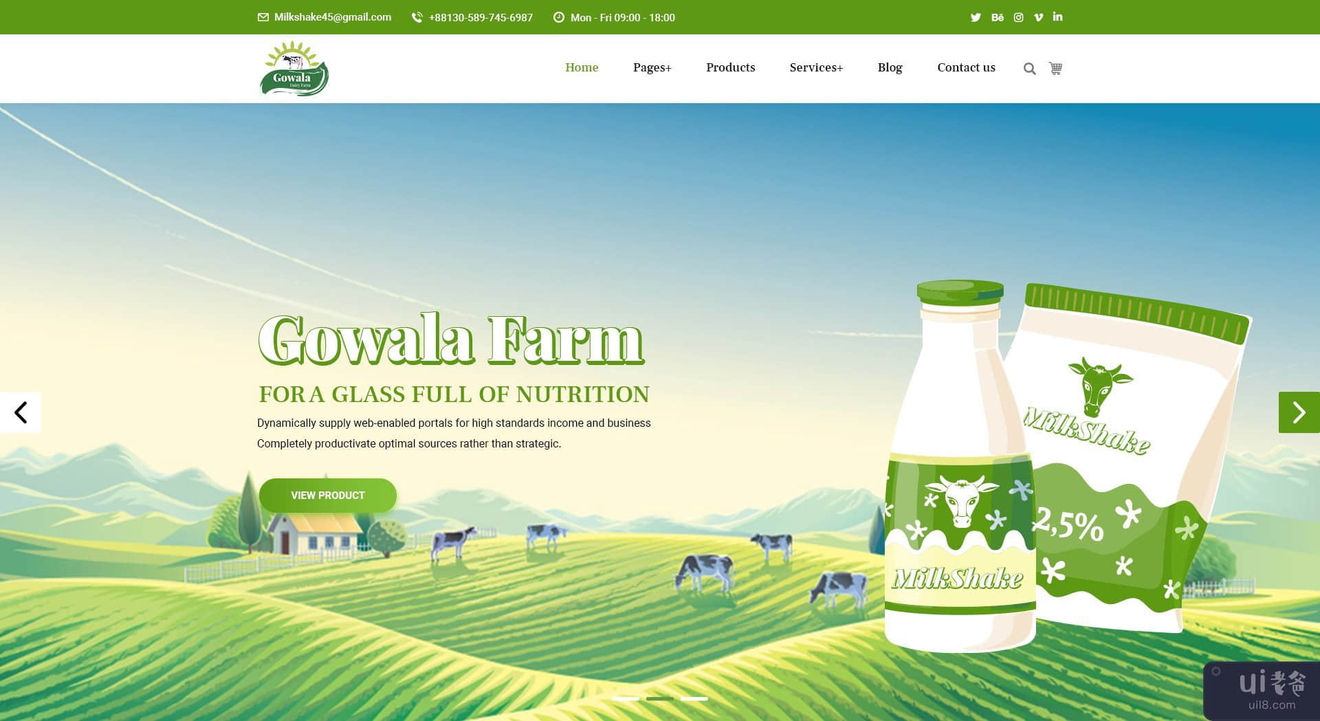 #02 Gowala-奶牛场和生态产品模板(#02 Gowala- Dairy Farm & Eco Products Templates)插图2