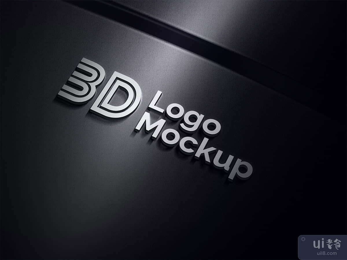 免费高级 3D 标志样机 PSD(Free Premium 3D logo Mockup PSD)插图