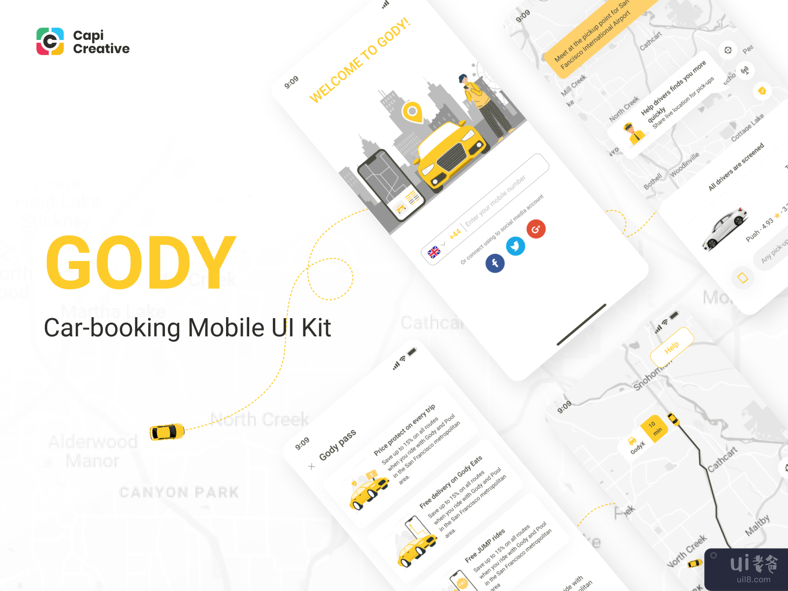 GODY - Car Booking Mobile App UI KIT #4