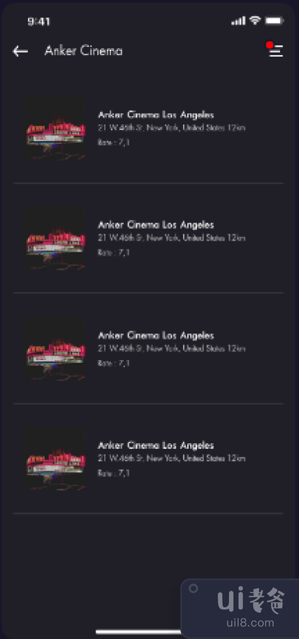ANKER Cinema - 票务预订应用程序 UI 套件（第 2 部分）(ANKER Cinema - Ticket Booking App UI Kit (Part 2))插图4
