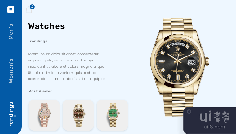 劳力士手表应用程序用户界面(Rolex Watch App UI)插图