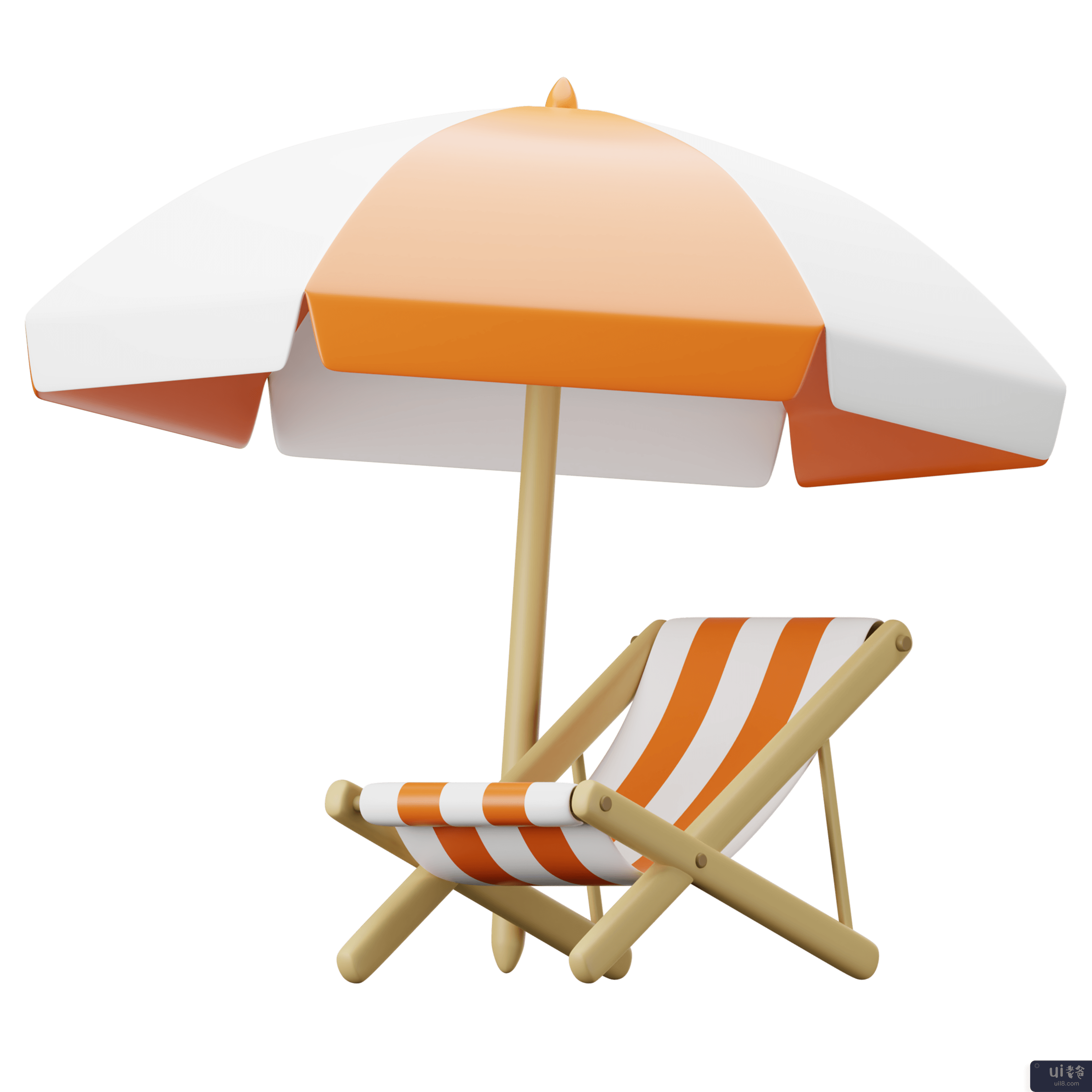 3D 旅行和假期插图包 - 伞海滩(3D Travel and Holidays Illustration Pack - Umbrella Beach)插图
