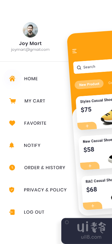鞋类应用程序 UI 套件(Shoes App UI Kits)插图