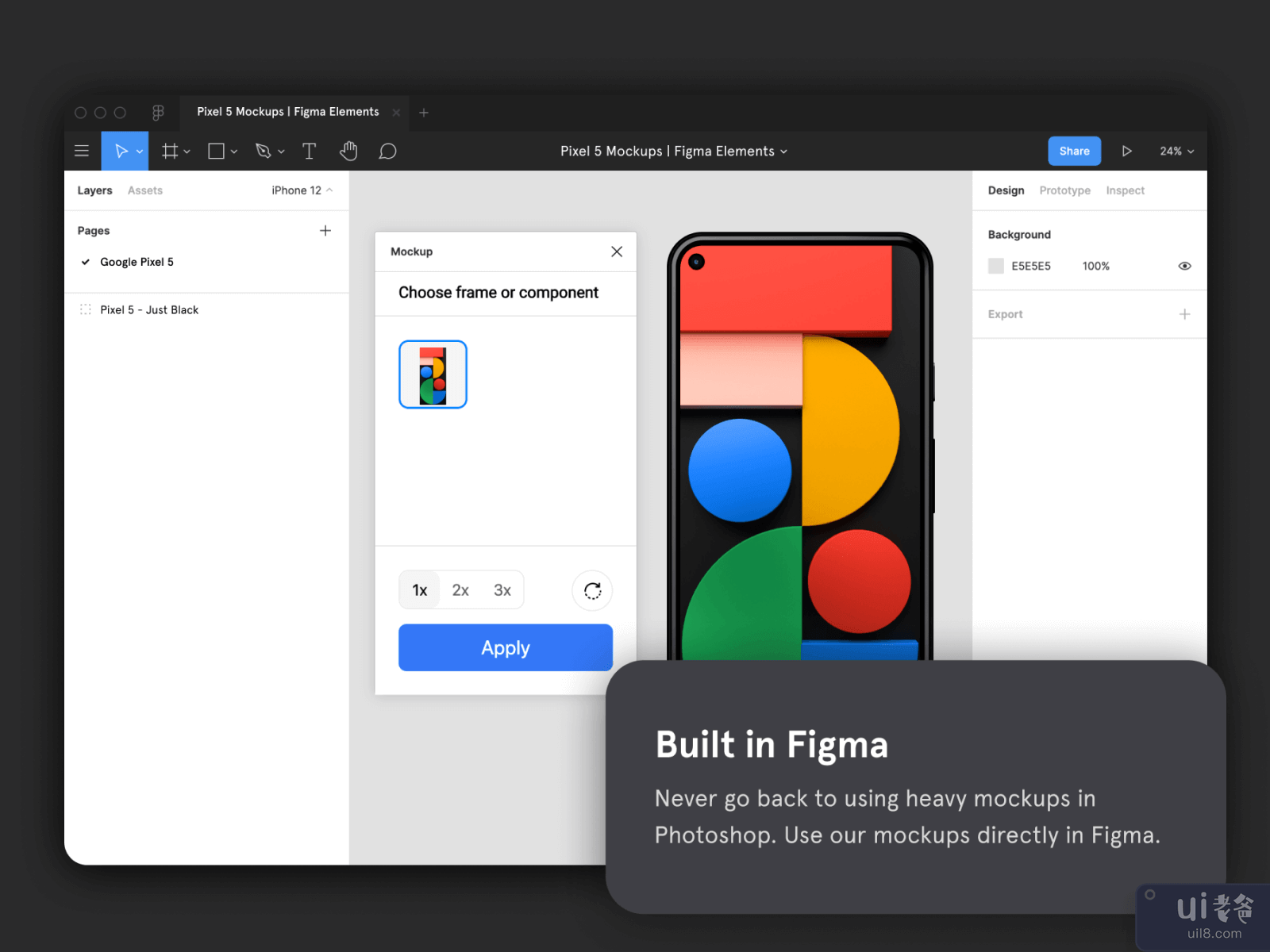 Google Pixel 5 Figma 模型(Google Pixel 5 Figma Mockups)插图1