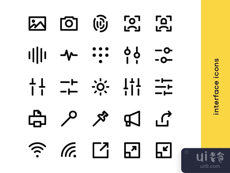 Graphic user interface icon set