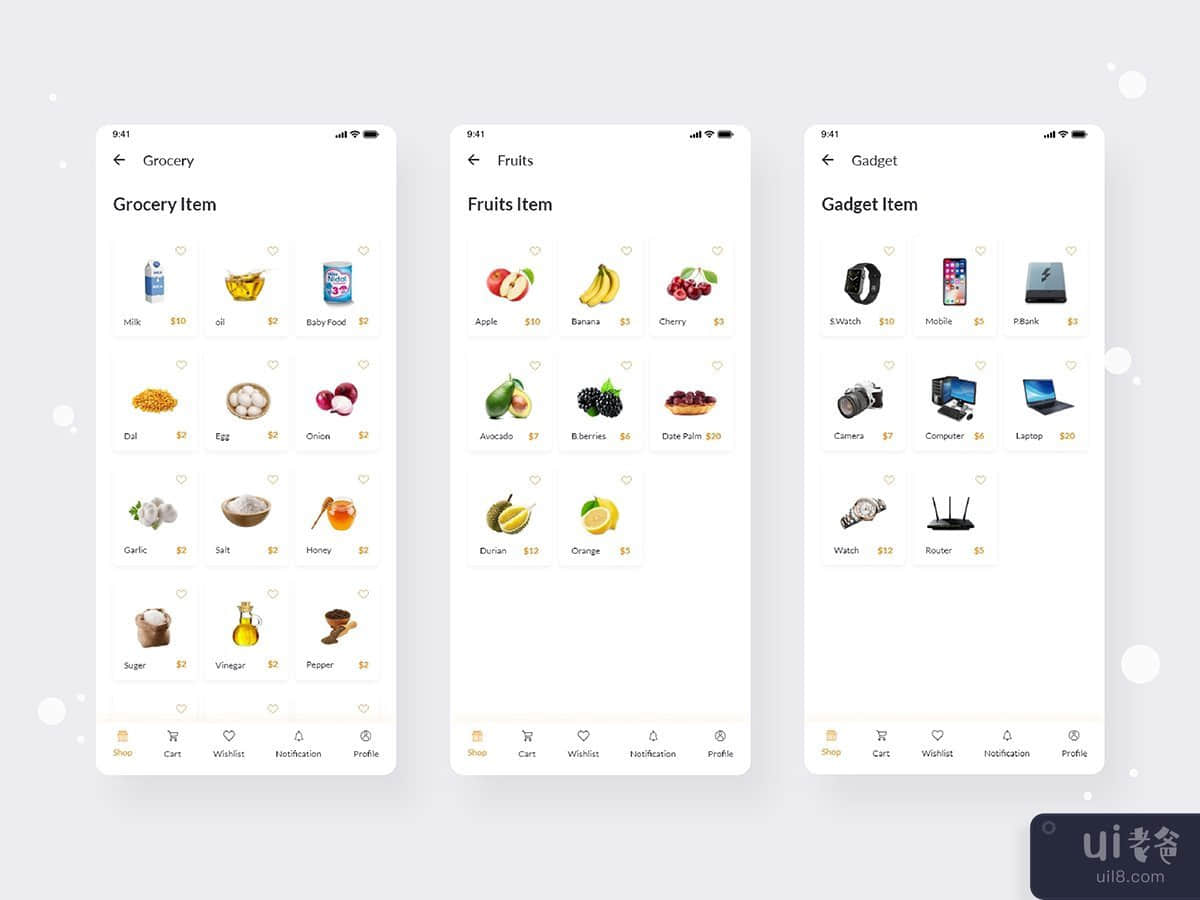 e-commerce app page design