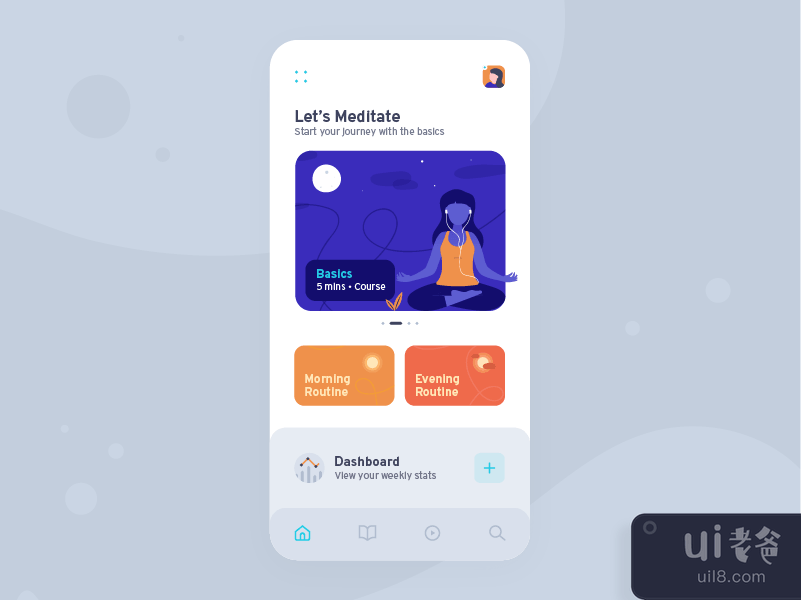冥想应用程序 UI 套件 |福库斯(UI Kit for Meditation App | Fokus)插图2