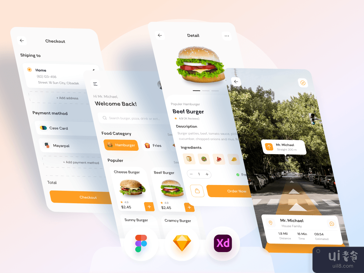 快餐店流动应用程式(Fast Food Shop Mobile App)插图1