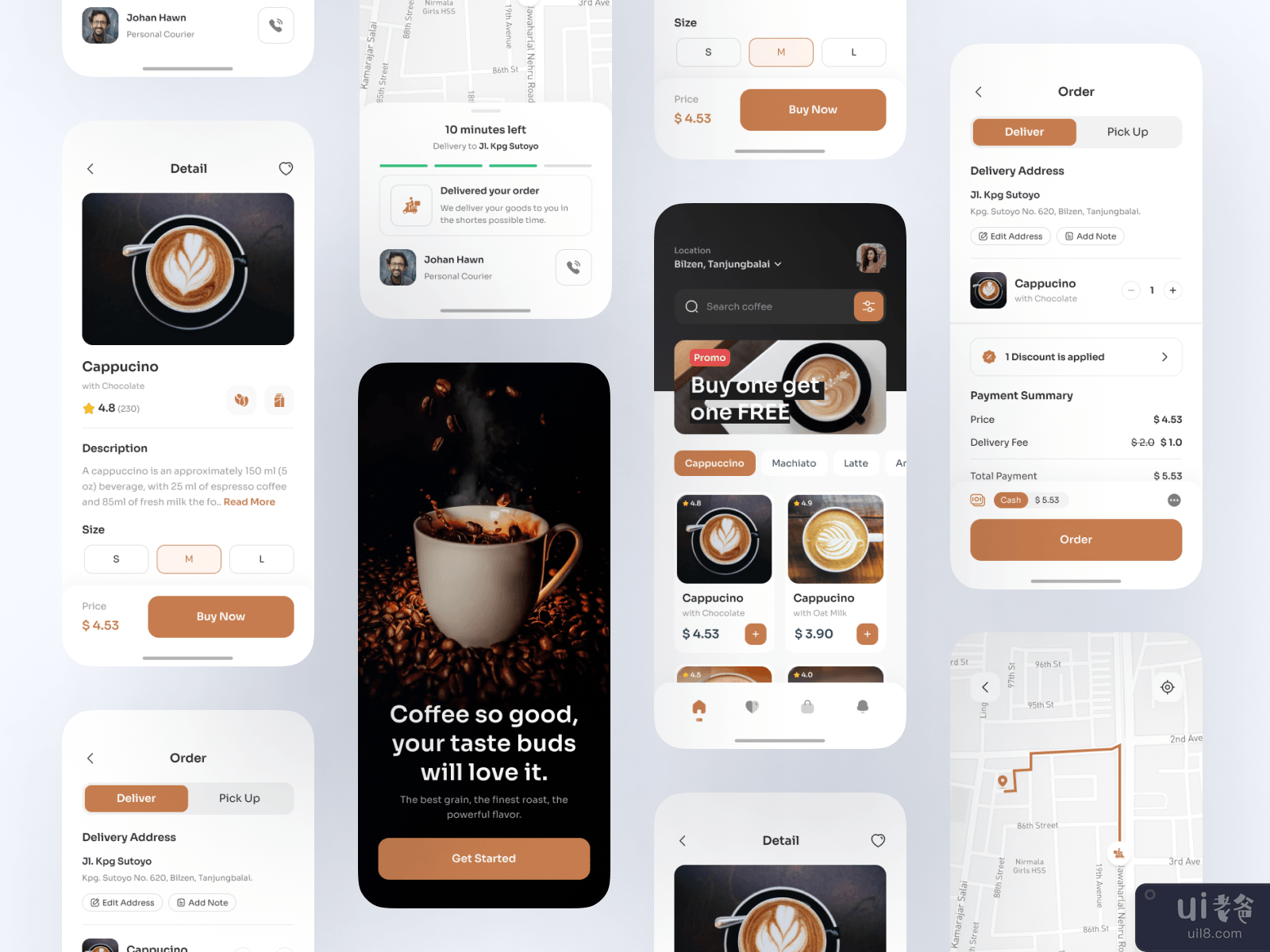 咖啡店手机应用 [Figma] 💎(Coffee Shop Mobile App [Figma] 💎)插图1