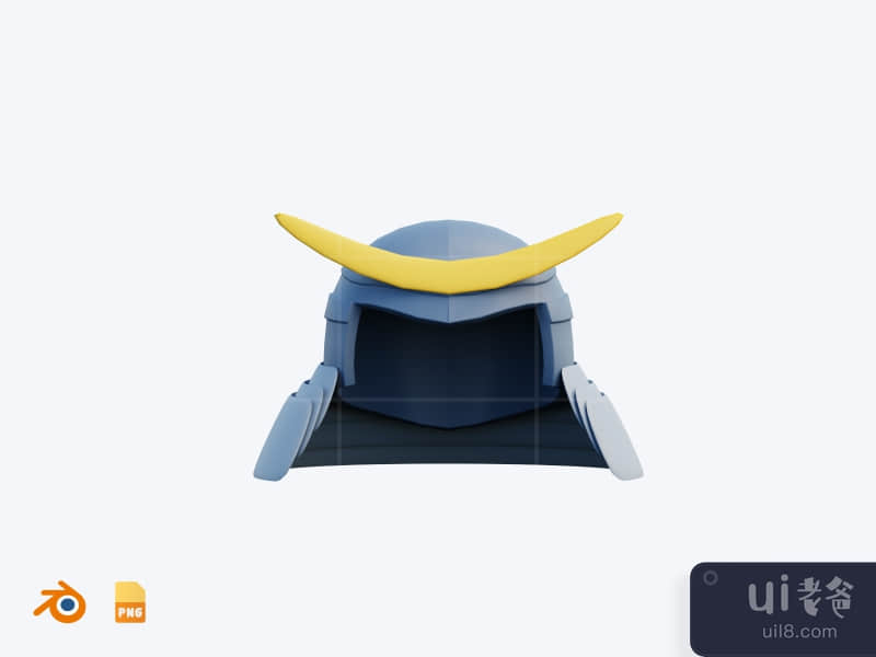 Samurai Hat - 3D Cute Japanese Icon Pack (front)