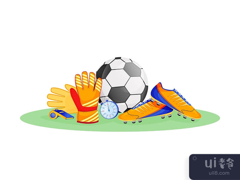 Football gear flat concept vector illustration