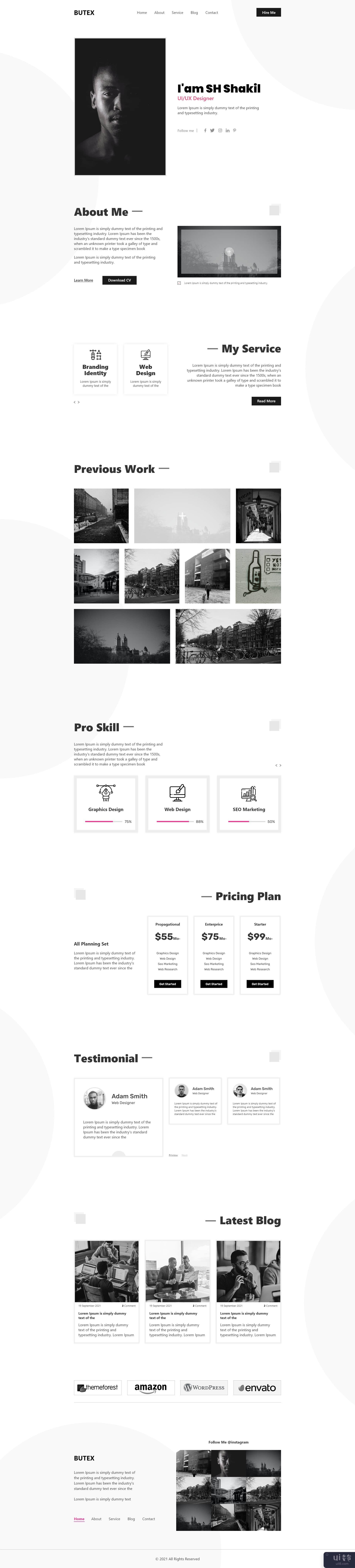 投资组合登陆页面模板设计(Portfolio Landing Page Template Design)插图