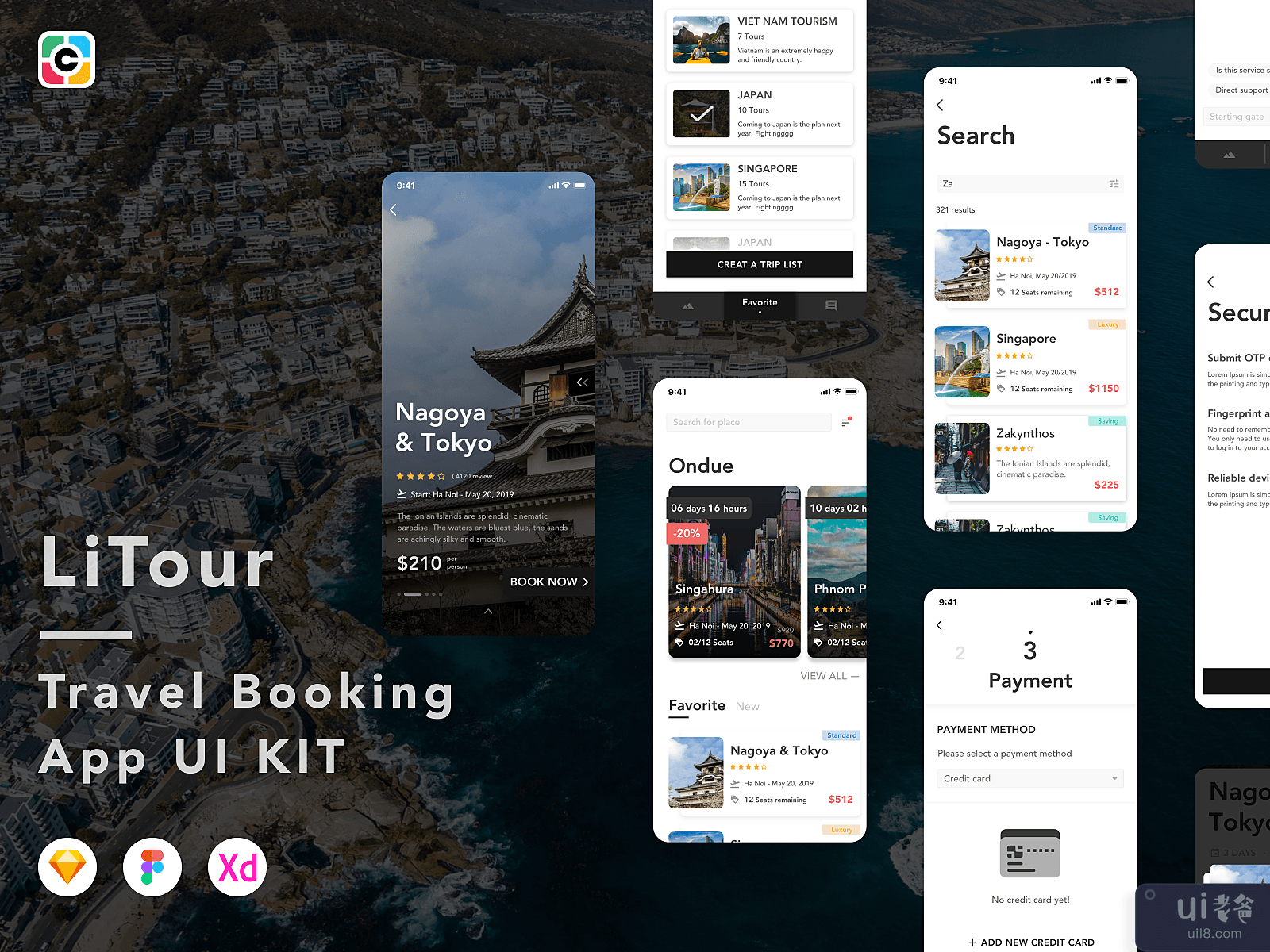 LiTour - Travel Booking App UI Kit #6