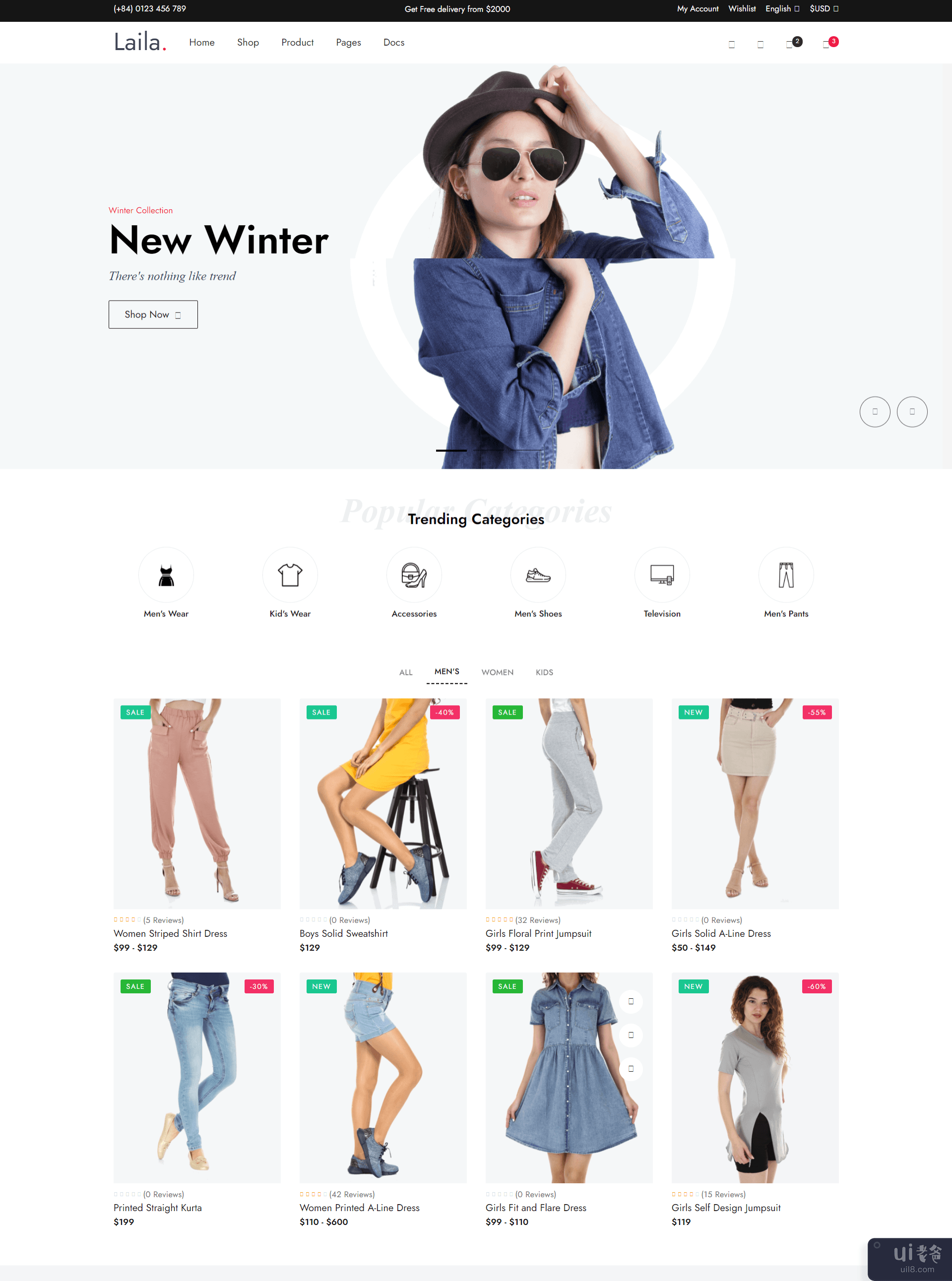 Laila - 电子商务网页模板(Laila - Ecommerce Web Template)插图2