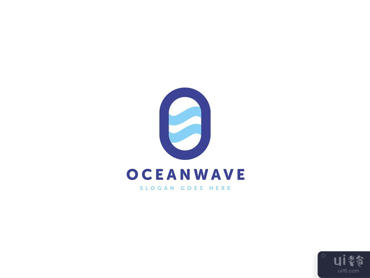 Ocean Wave O Letter Logo
