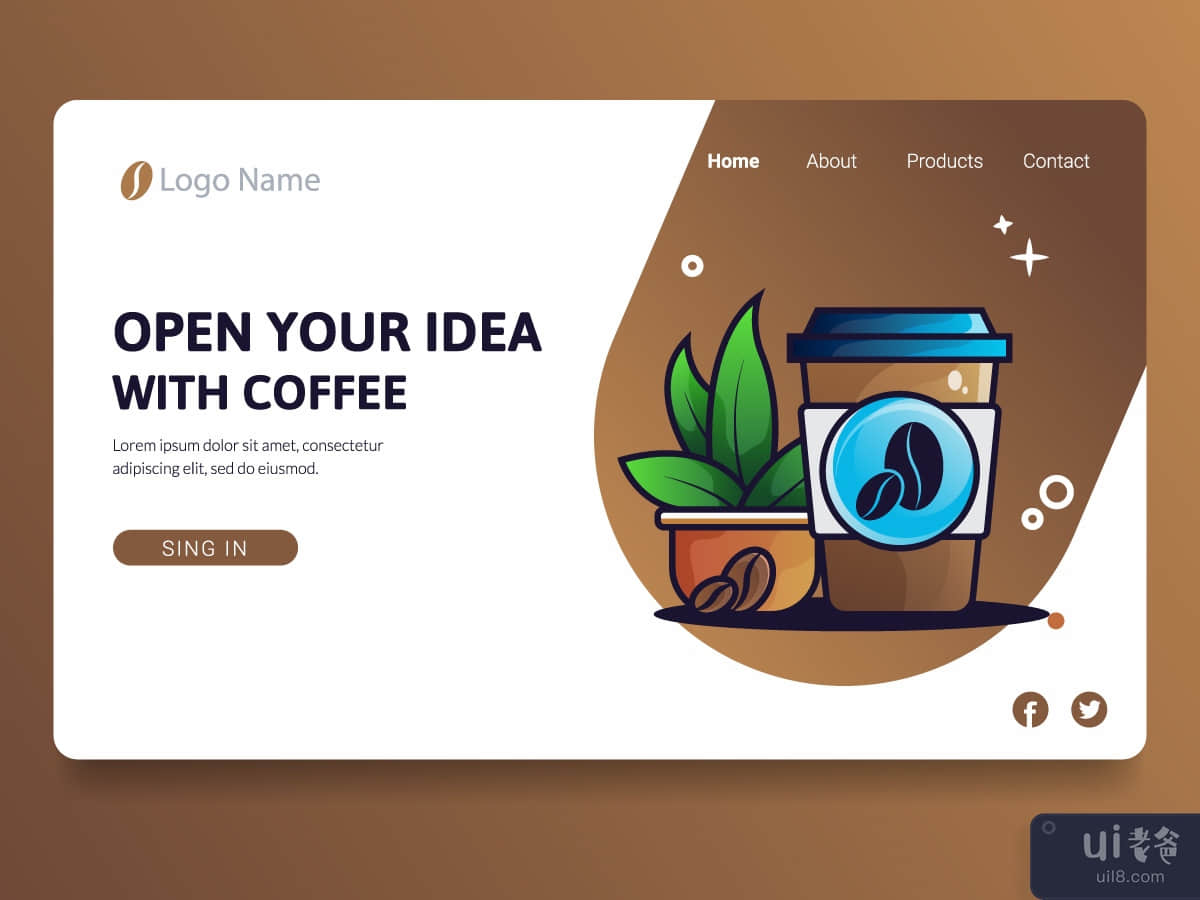 Open Your Idea Concept for landing Page