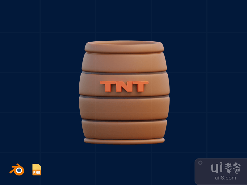 TNT Barrel - 3D 游戏插画包（正面）