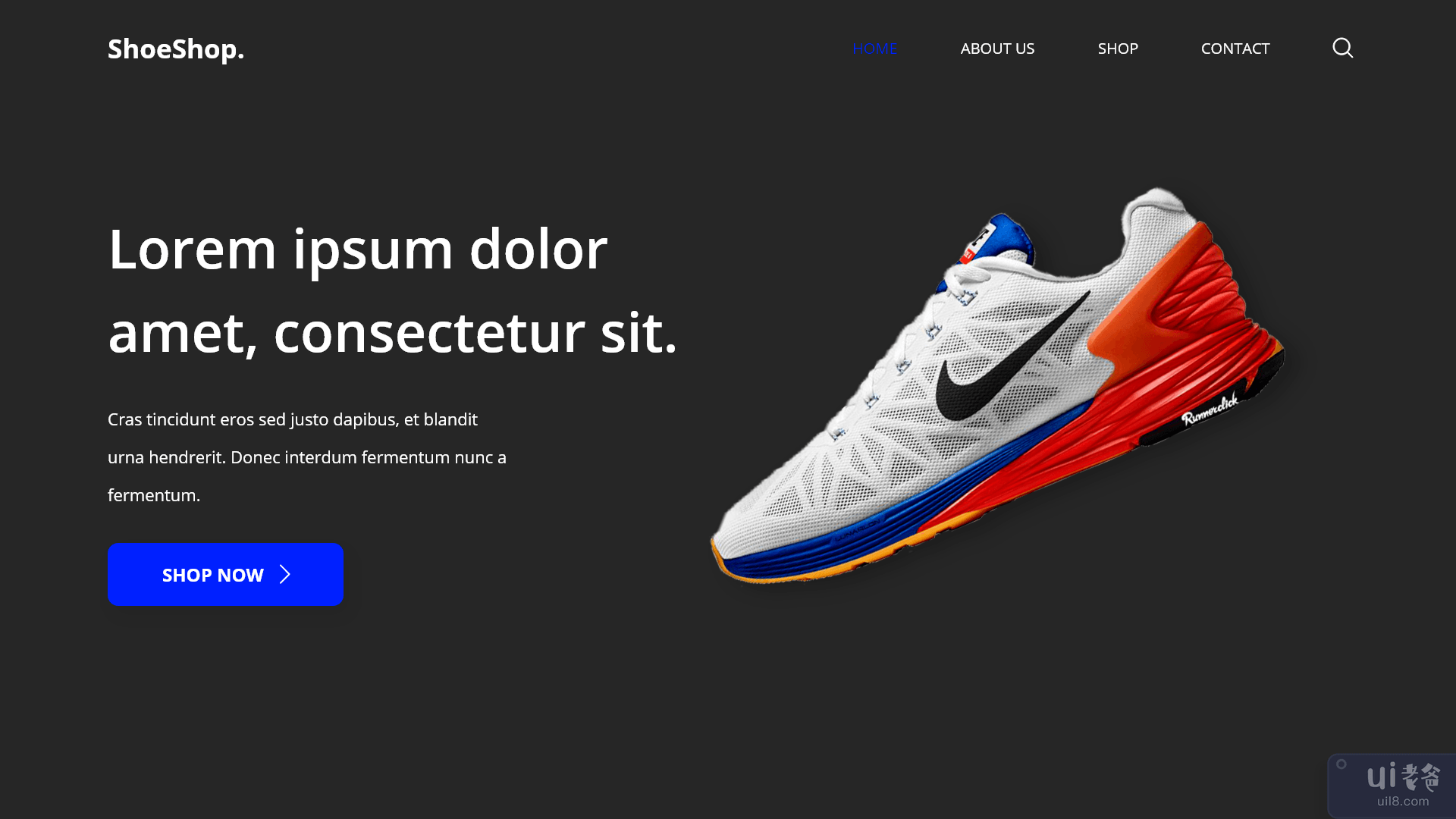 鞋店网页登陆页面概念黑暗(shoe shop web landing page concept dark)插图