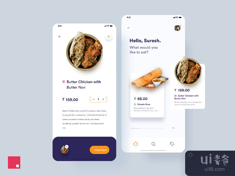 点餐 App 概念-交互(Food Ordering App Concept-Interaction)插图