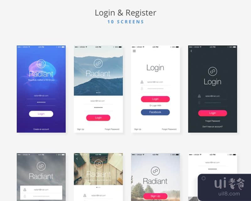 Radiant UI Kit - 200+ 用于 Sketch(Radiant UI Kit - 200+ for Sketch)插图3