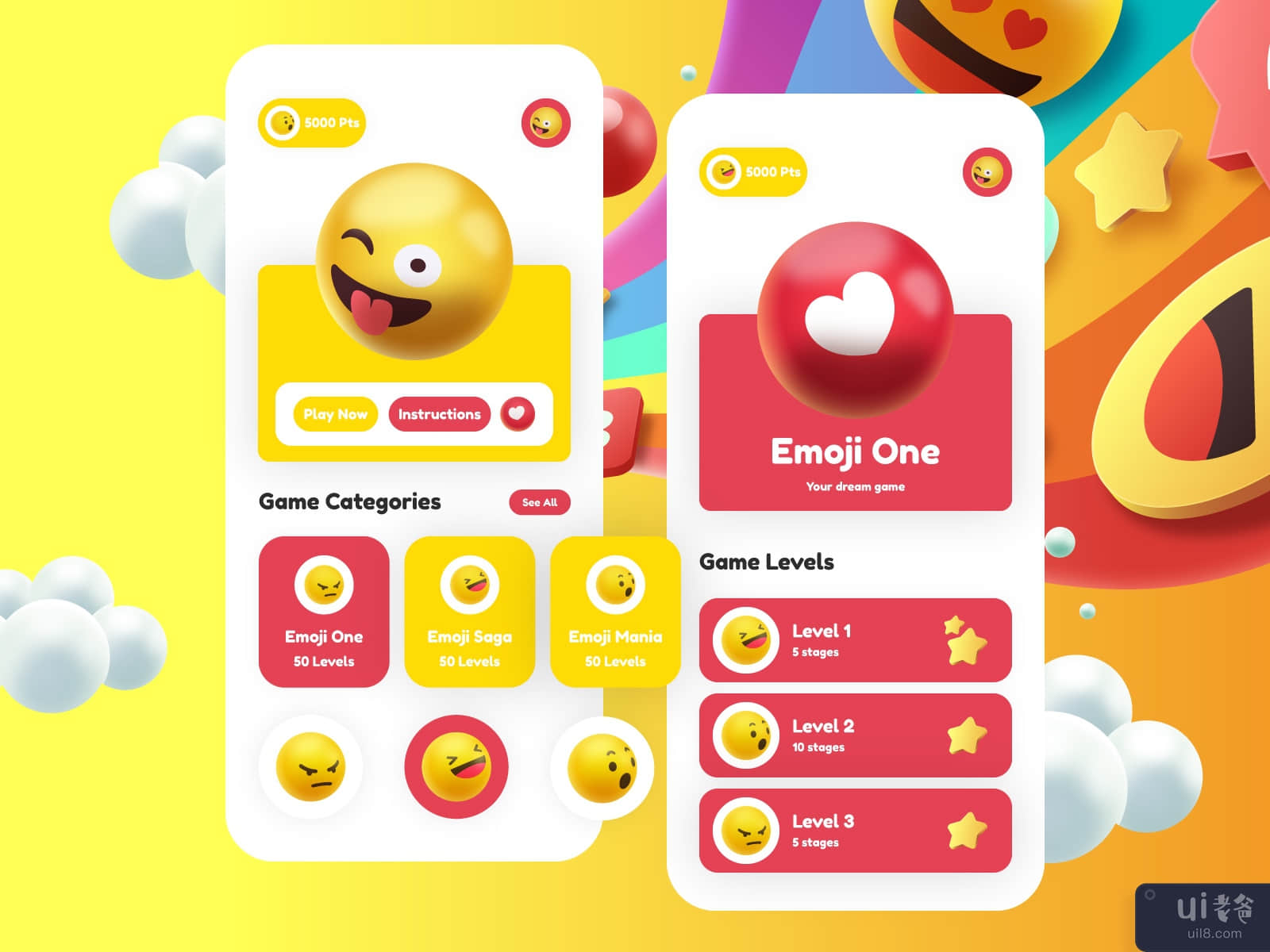 Emoji Game App UI Design