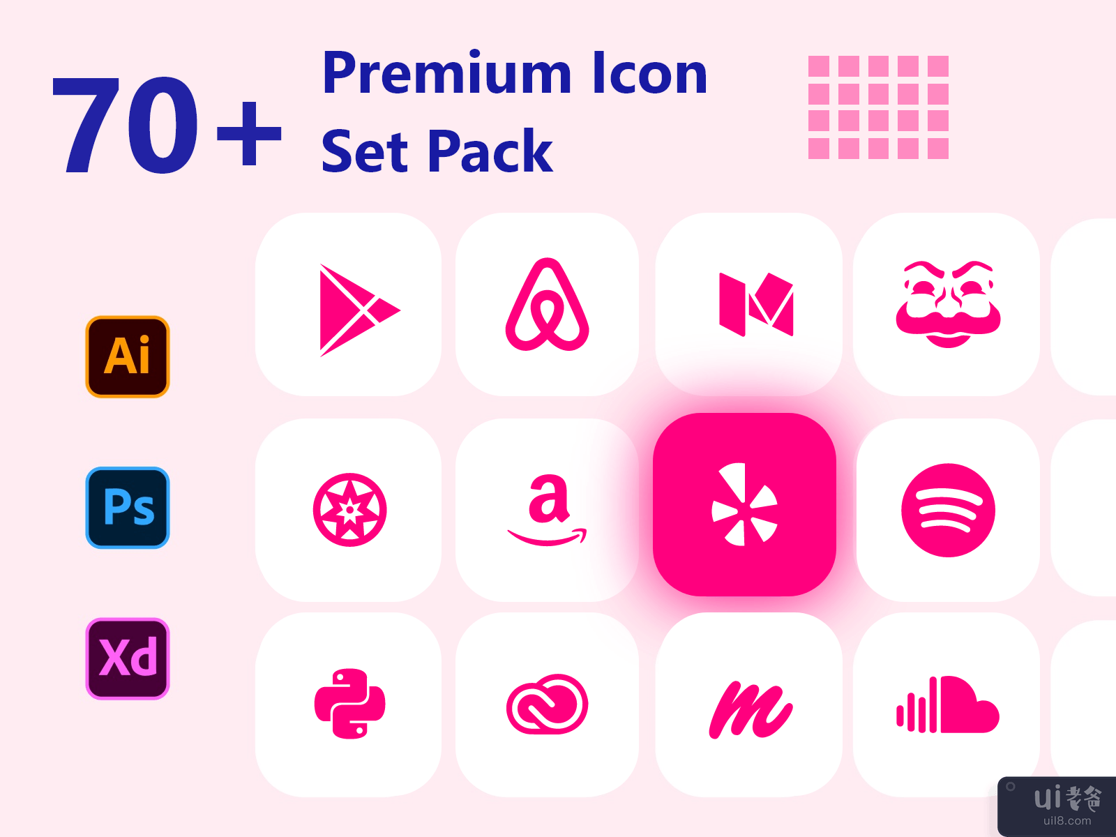 高级图标集包 v2-品牌标志图标集(Premium Icon Set Pack v2- Brand Logo Icon Set)插图