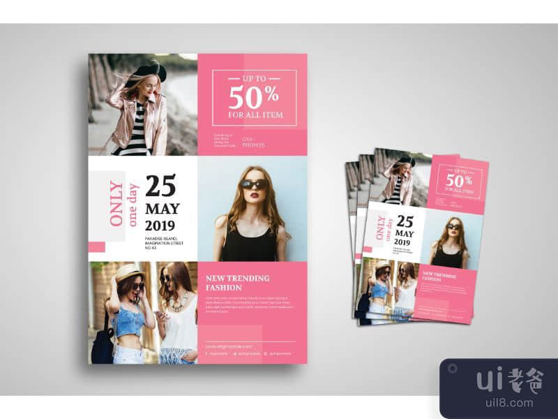 Flyer Template Trendy Fashion Design