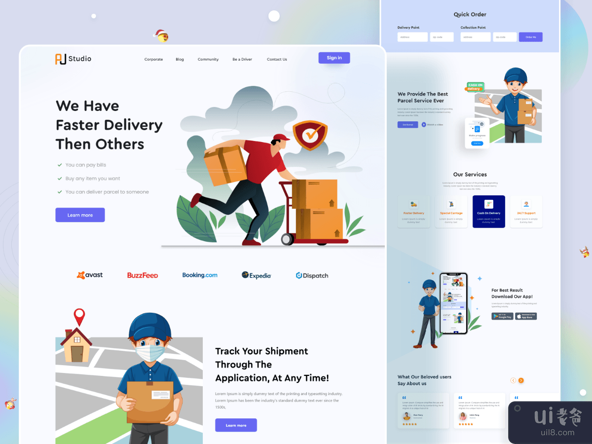 Fast Delivery Landing Page Design